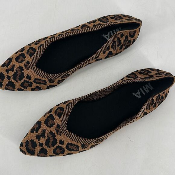 NWOT Mia Women's 1889 Animal Print Pointed Toe Ballet Flats Brown Size 6.5 - Picture 10 of 10